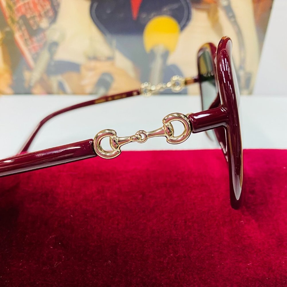 NWT Gucci GG0893S-003 Red Oversized 57mm Sunglasses - Picture 5 of 11